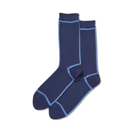 Hot Sox Mens Front and Back Stripe Crew Socks