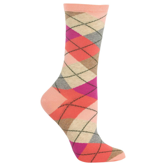 Hot Sox Womens Argyle Crew Socks