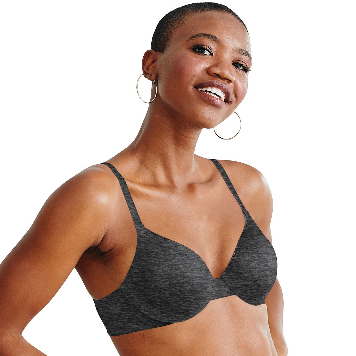 Hanes Womens Ultimate ComfortBlend T-Shirt Wirefree Bra, 34D at