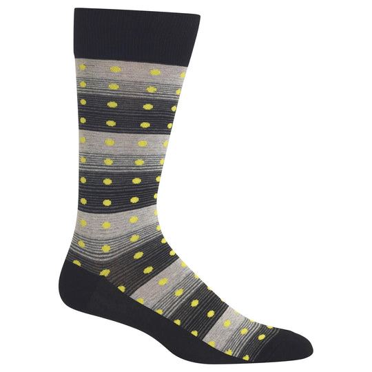 Hot Sox Mens Ombre Stripe Dot Crew Socks