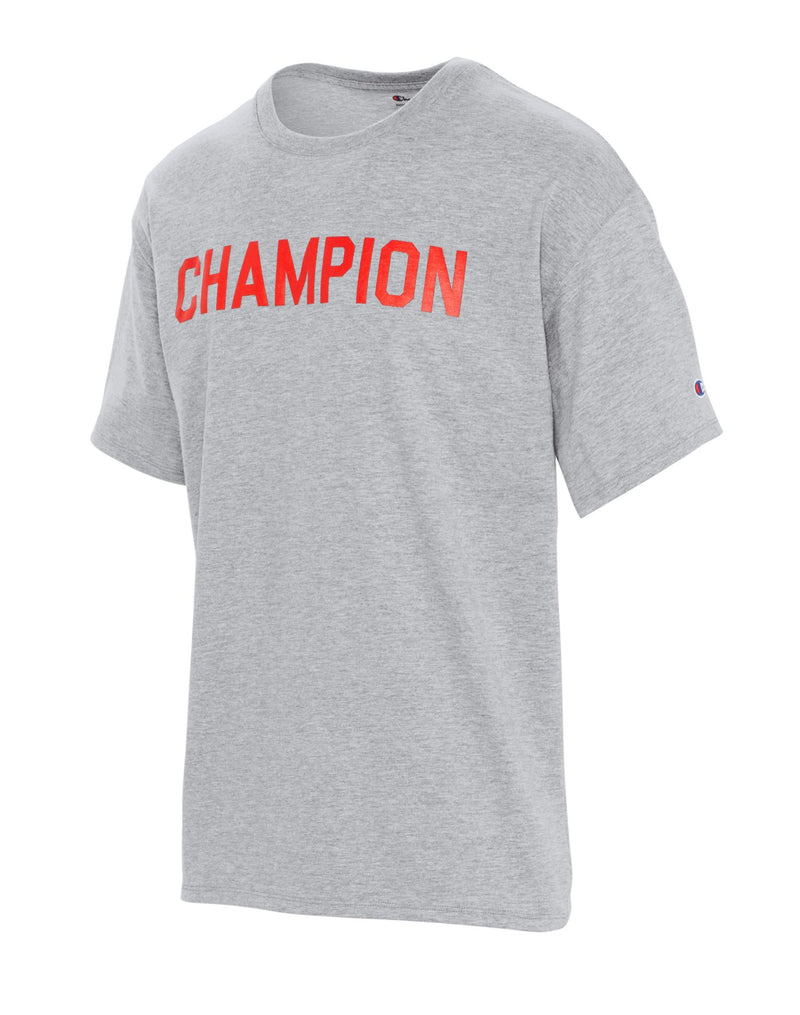 Champion Mens Classic Short-Sleeve Jersey Tee, L, Oxford Grey