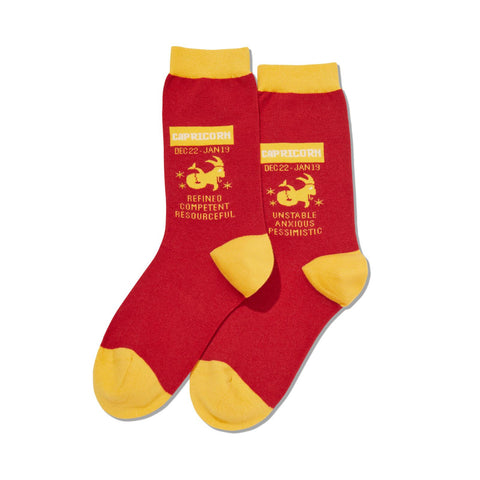 Hot Sox Womens Capricorn Zodiac Crew Socks