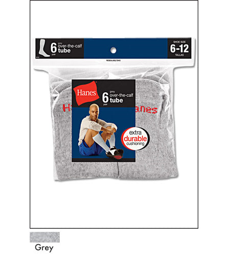 Hanes Men's Over the Calf Active Tube Socks 6 Pairs