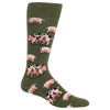 Hot Sox Mens Spotted Pig Crew Socks