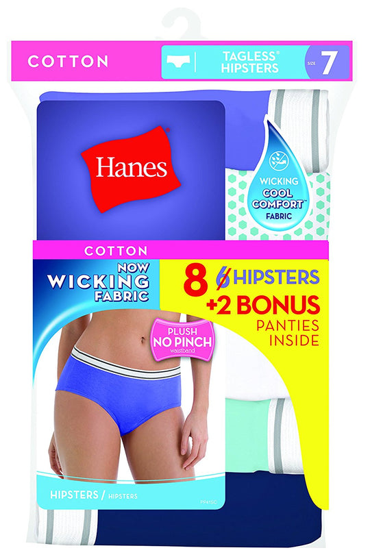 Hanes Womens ComfortSoft 8-Pack Assorted Hipsters