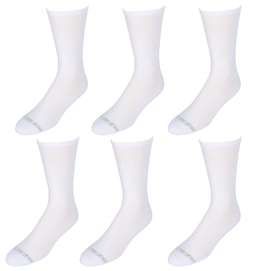 Fruit of the Loom Mens 6 Pair Half Cushion Crew Socks