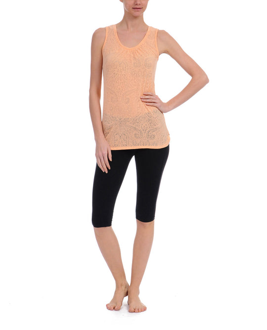 Danskin Women's Yoga Destination Burnout Tank Top Tunic