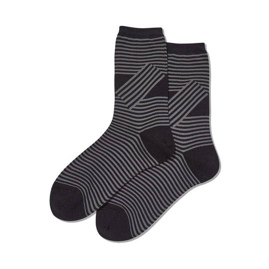 Hot Sox Womens Unparalleled Stripes Crew Socks