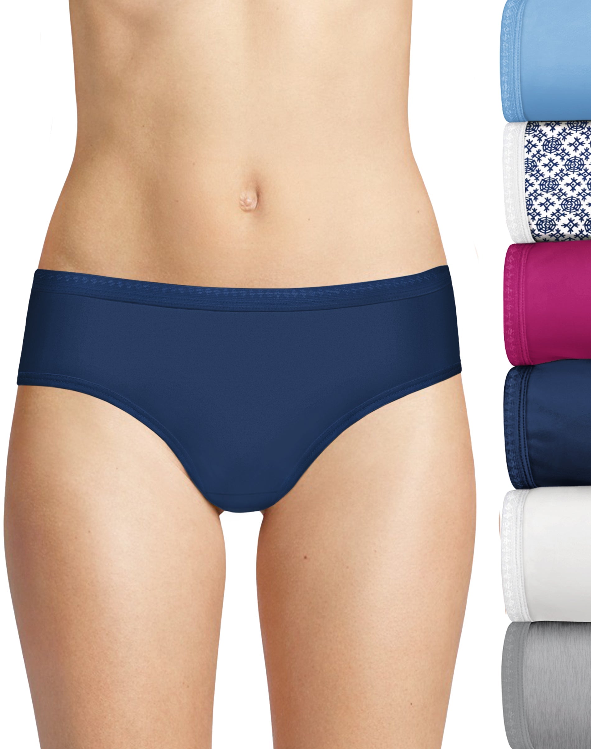 Hanes Women's 3-Pack Sporty Cotton Hipster Panty, Assorted, 5 at   Women's Clothing store