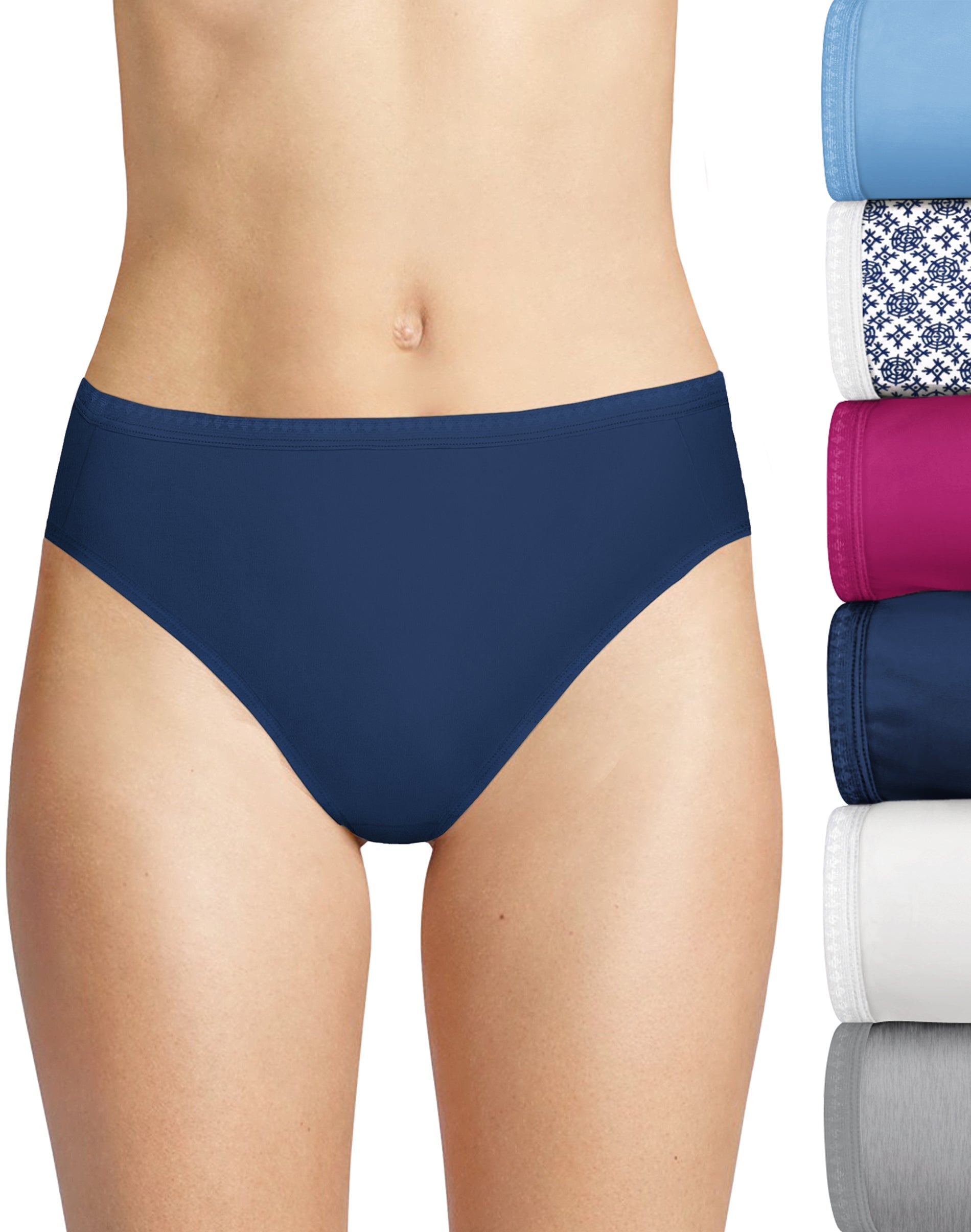 Hanes Ultimate® 4-pack + 1 Bonus Microfiber Cool Comfort Hi-Cut Panties  HXMFHB