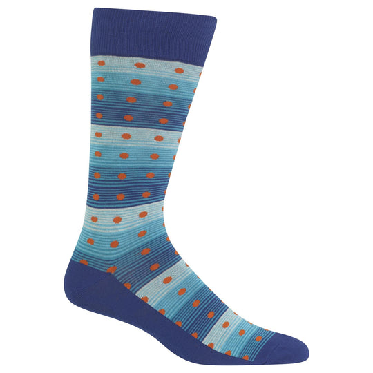 Hot Sox Mens Ombre Stripe Dot Crew Socks