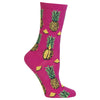 Hot Sox Womens Pineapple Crew Sock