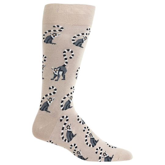 Hot Sox Mens Lemurs Crew Socks