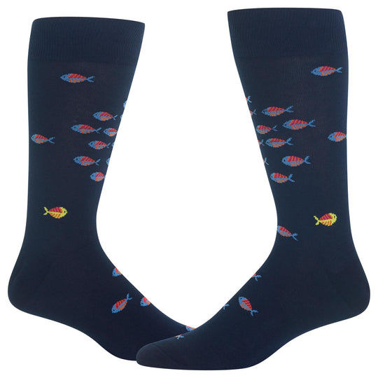 Hot Sox Mens Fish Crew Socks