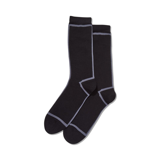 Hot Sox Mens Front and Back Stripe Crew Socks