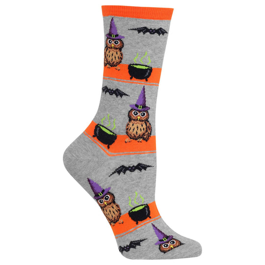 Hot Sox Womens Owl Witch Crew Socks