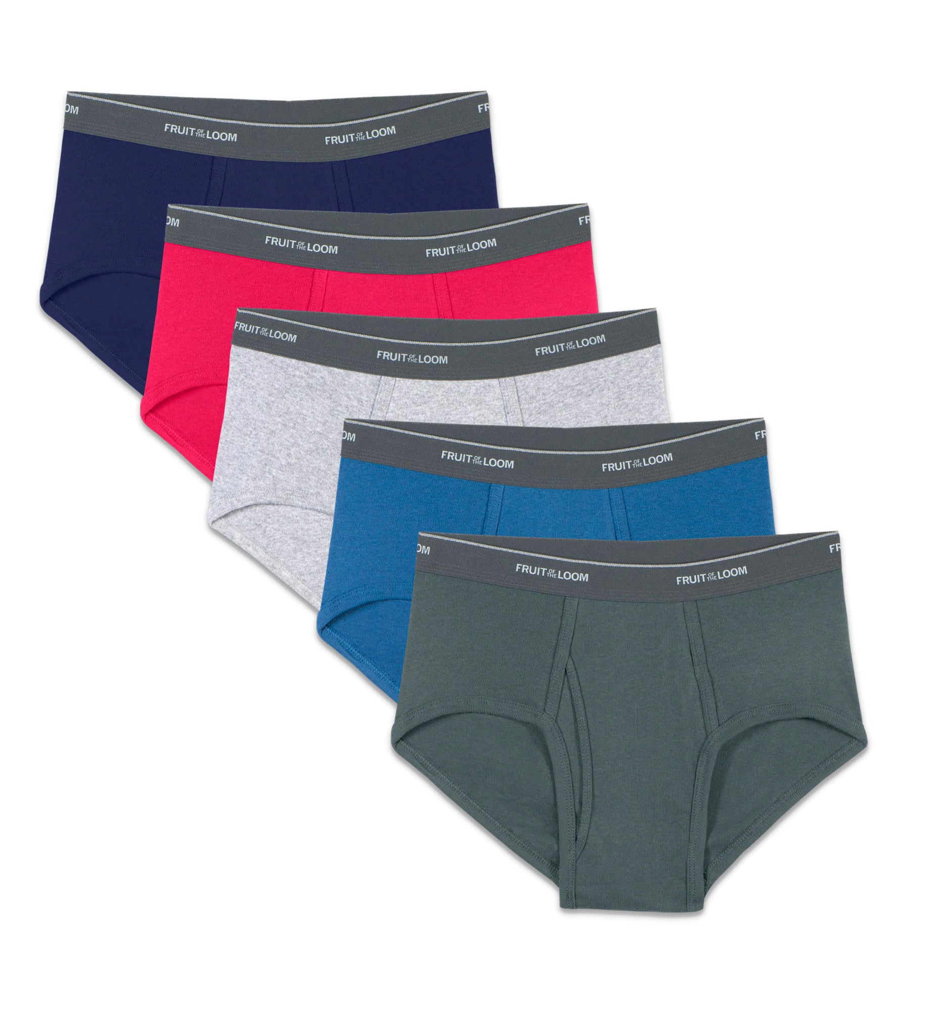FTL-5P46XTG - Fruit Of The Loom Mens Assorted Fashion Briefs 5 Pack, 2XL,  Assorted