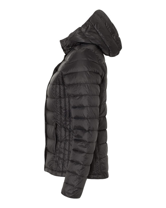 Weatherproof Womens 32 Degrees Hooded Packable Down Jacket 17602W, XL, Black