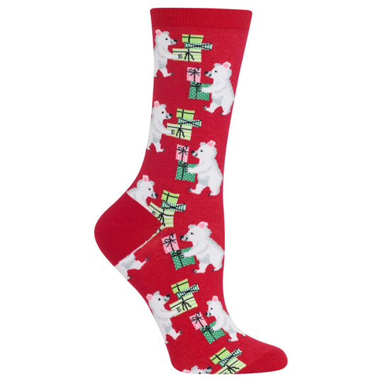 Hot Sox Womens Bears With Gifts Crew Socks