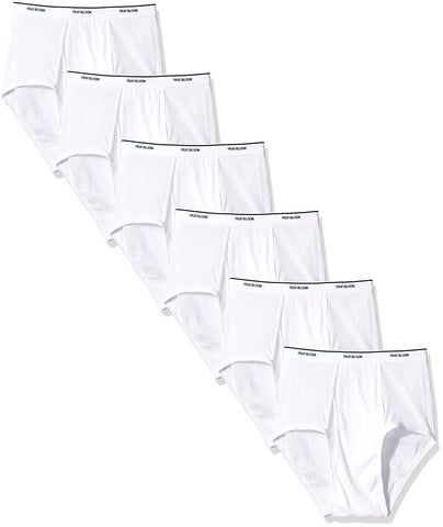 Fruit Of The Loom Mens Extended Sizes Classic White Brief - 6 Pack