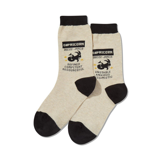 Hot Sox Womens Capricorn Zodiac Crew Socks