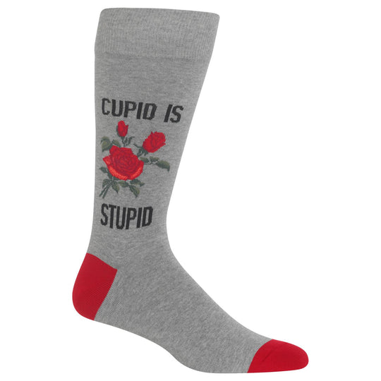 Hot Sox Mens Cupid is Stupid Crew Socks