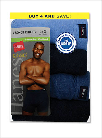 Hanes Classics Men's ComfortFlex Waistband Boxer Briefs 4-Pack