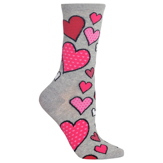 Hot Sox Womens Hearts Crew Socks