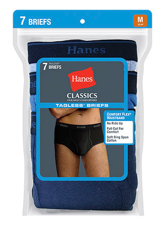 Premium Cotton Full-Cut Assorted Briefs - 7 Pack by Hanes