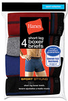 Hanes Men's Short Leg Sport Styling Boxer Brief 4-Pack