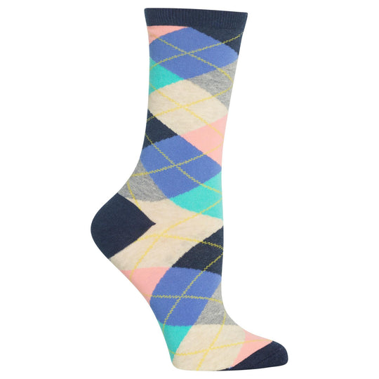 Hot Sox Womens Argyle Crew Socks