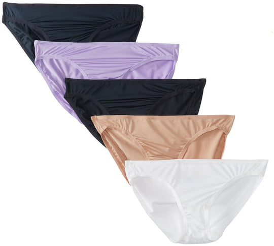 Fruit of the Loom Microfiber Women`s 5-Pack Assorted Bikini Panties