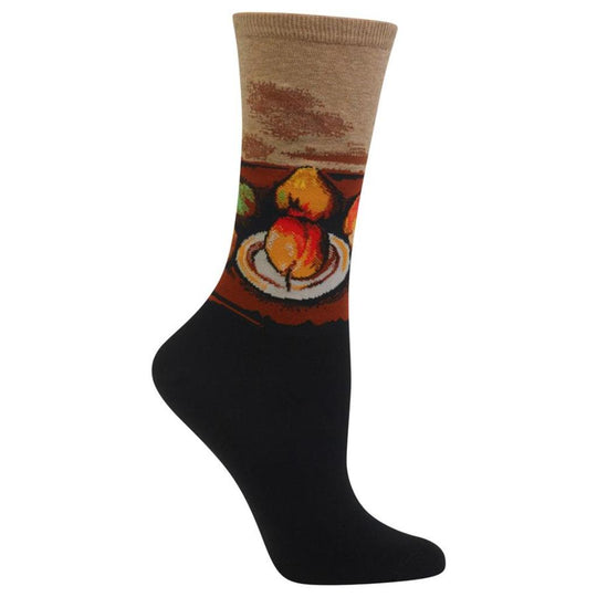 Hot Sox Womens Still Life Plate and Fruit Socks