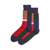 Hot Sox Mens Color Block Stripe Crew Socks