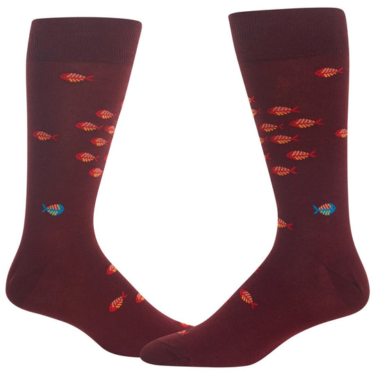 Hot Sox Mens Fish Crew Socks