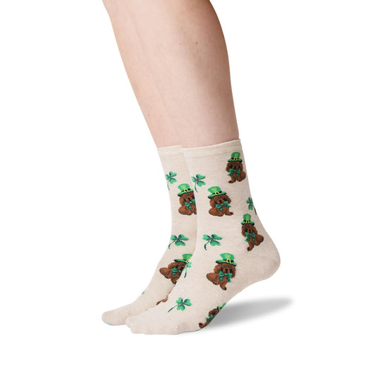 Hot Sox Womens Irish Pup Crew Socks