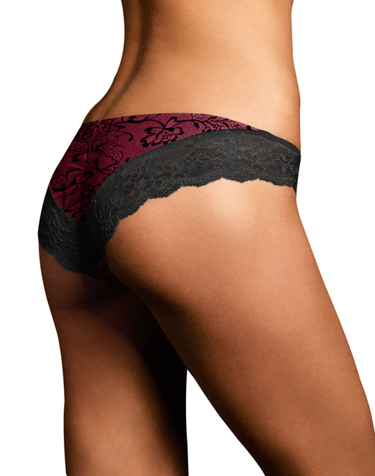 Women's Maidenform 40159 Comfort Devotion Lace Back Tanga Panty (Black/Gold  5) 