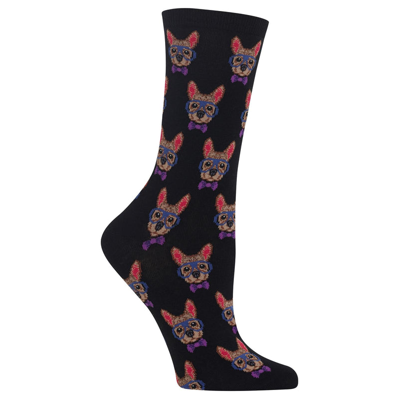 Hot Sox Womens Smart Frenchie Crew Socks