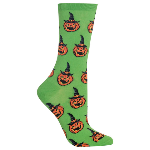 Hot Sox Womens Jack O Lantern Crew Socks