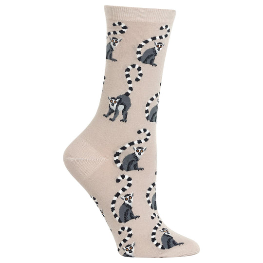 Hot Sox Womens Lemurs Crew Socks