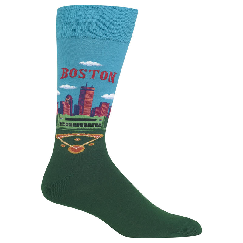 Hot Sox Mens Boston Crew Socks