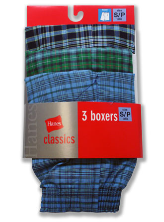 Hanes Classics Boys P3 Tartan Boxer