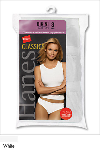 Hanes Women's Classics Cotton Bikini 3-Pack