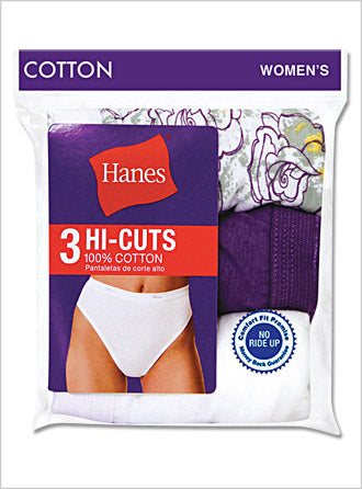 Hanes® Women's HI-CUTS Panty (Pack of 3)  NO RIDE UP & 100