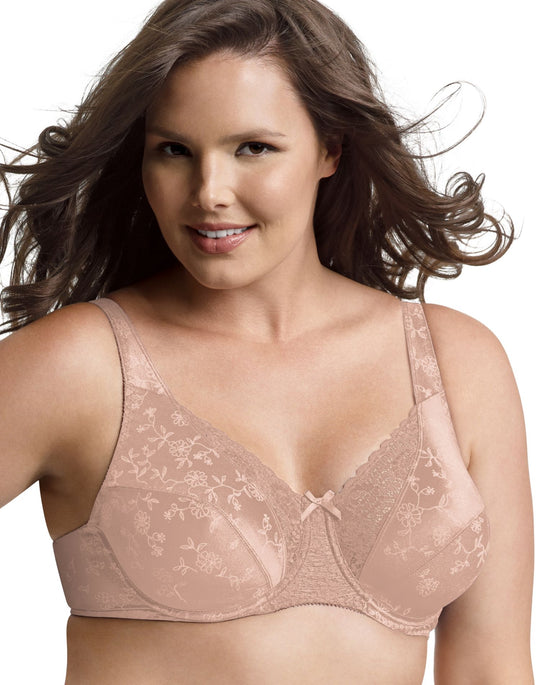 Playtex Secrets Love My Curves Signature Floral Underwire Full Coverage Bra  #4422