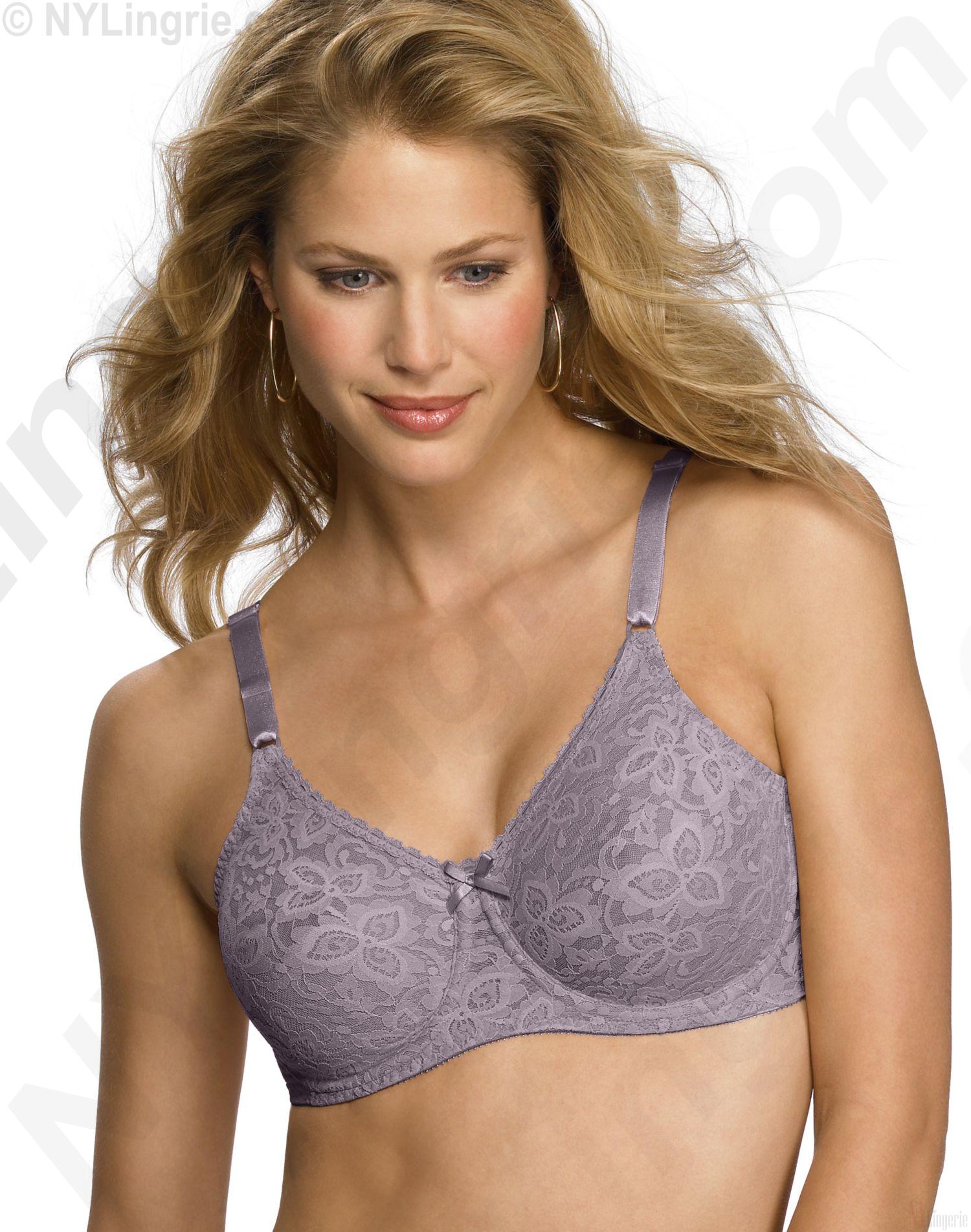 Bali Lace 'n Smooth Lace Bra In Purple Pebble