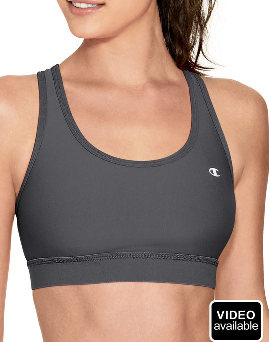 CHAMPION DOUBLE DRY ABSOLUTE WORKOUT II SPORTS BRA GREY #6715 SMALL NEW $20