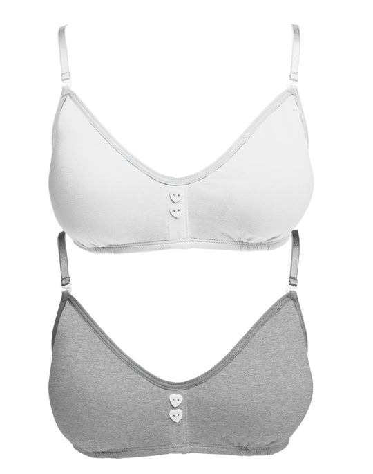 Hanes Girls' Scoopneck Bralette with removable Foam Pads 2-Pack