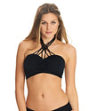 Freya Womens Macrame Underwire Padded Bandeau Bikini Top