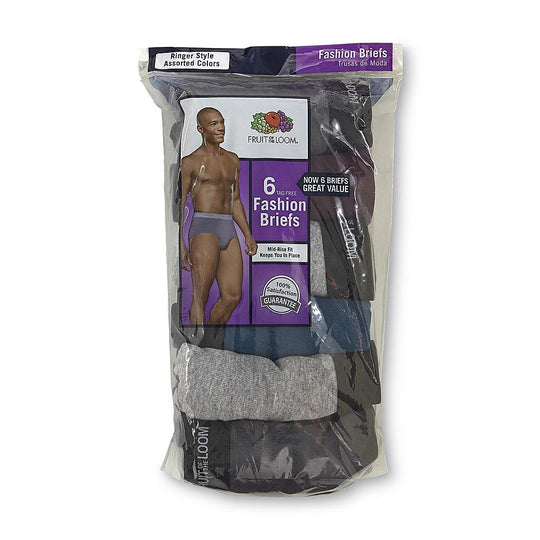 Fruit of the Loom Men`s 6-Pack Assorted Ringer Fashion Briefs